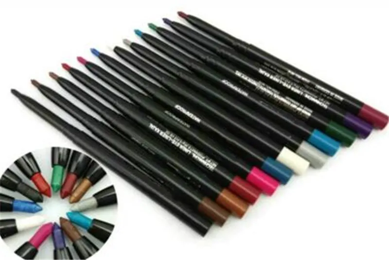 12 color Brand M eyeliner lip liner eyeliner pencils new eyeliners styles Auto rotate Multifunction liner