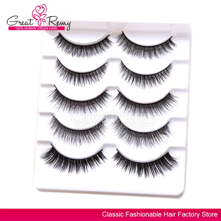 Greatremy Different Styles Hand-made Makeup Natural Thick Soft Fake Eyelashes for Party and Daily Use