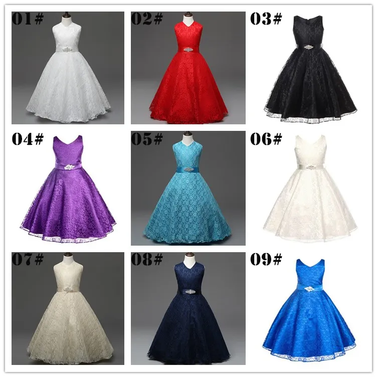 2016 New Flower Girls Pageant Dresses For Weddings Sleeveless Lace ...