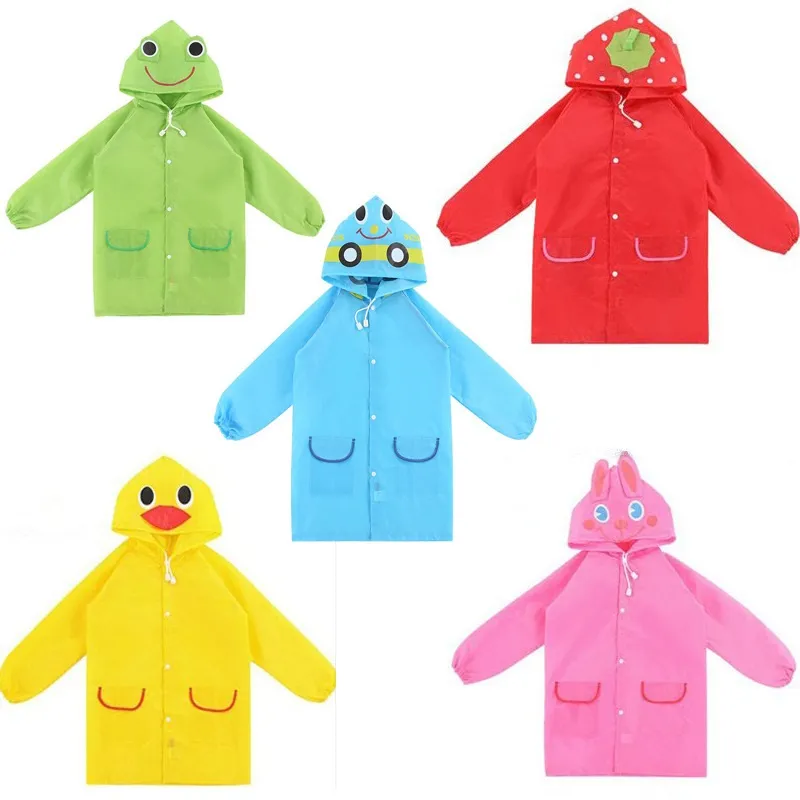 Multicolor Barn Rain Coat Animal Style Barn Vattentät Raincoat Rainwear Unisex Cartoon Kids Raincoats / IC710