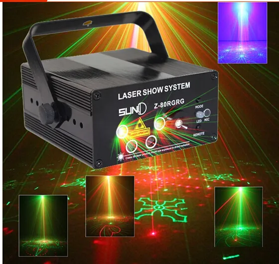 LED Lazer Sahne Aydınlatma 5 Lens 80 Desenler RG Mini LED Lazer Projektör Mavi Işık Efekti Gösterisi DJ Disko Parti Işıkları için