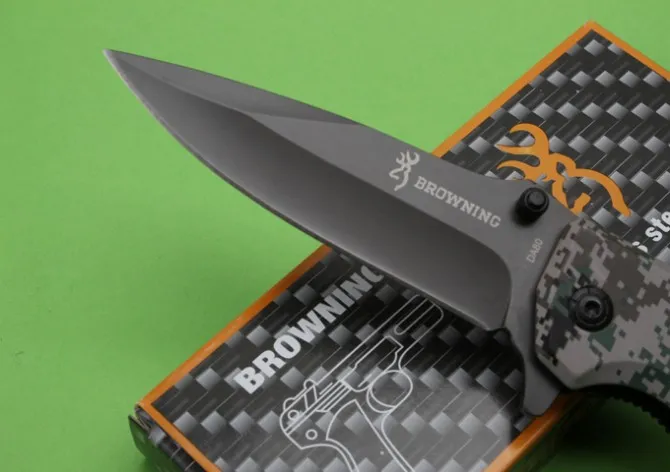 Browning Da80 Titanium Folding Noże 5Cr15mov 57HRC Kamuflaż Blade Polowanie Survival Rescue Kieszonkowe Noże Narzędzie EDC Ręczne narzędzia Kolekcja