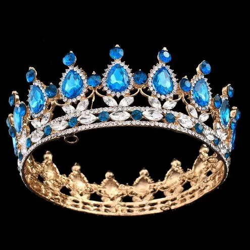 Pageant Full Circle Tiara Clear Austrian Rhinestones King Queen Crown Wedding Bridal Crown Costume Party Art Deco2602507