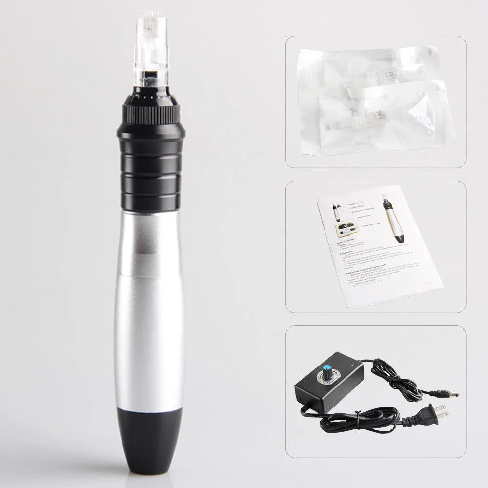 Derma Pen Stamp Auto Micro Needle Dr.pen Anti Aging Skin Therapy Wand Electric dermapen with 50pcs Needle Cartridges