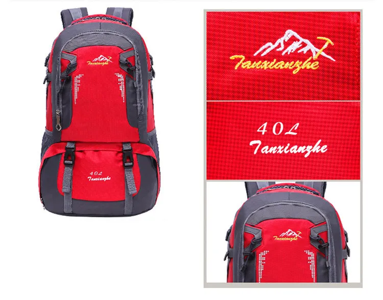 Moda Dorosły Plecak Mężczyźni Damskie Przypadkowe plecaki Podróży Torby Sporty Outdoor Teenager Bag 40L Multi Kieszenie