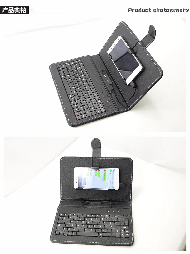 Flip-PU-Leder-Handyhülle mit Kistand OTG, stilvolle USB-Tastatur, langlebige Standabdeckung für Android-Handy, Samsung, HTC, LG, Huawei5077816