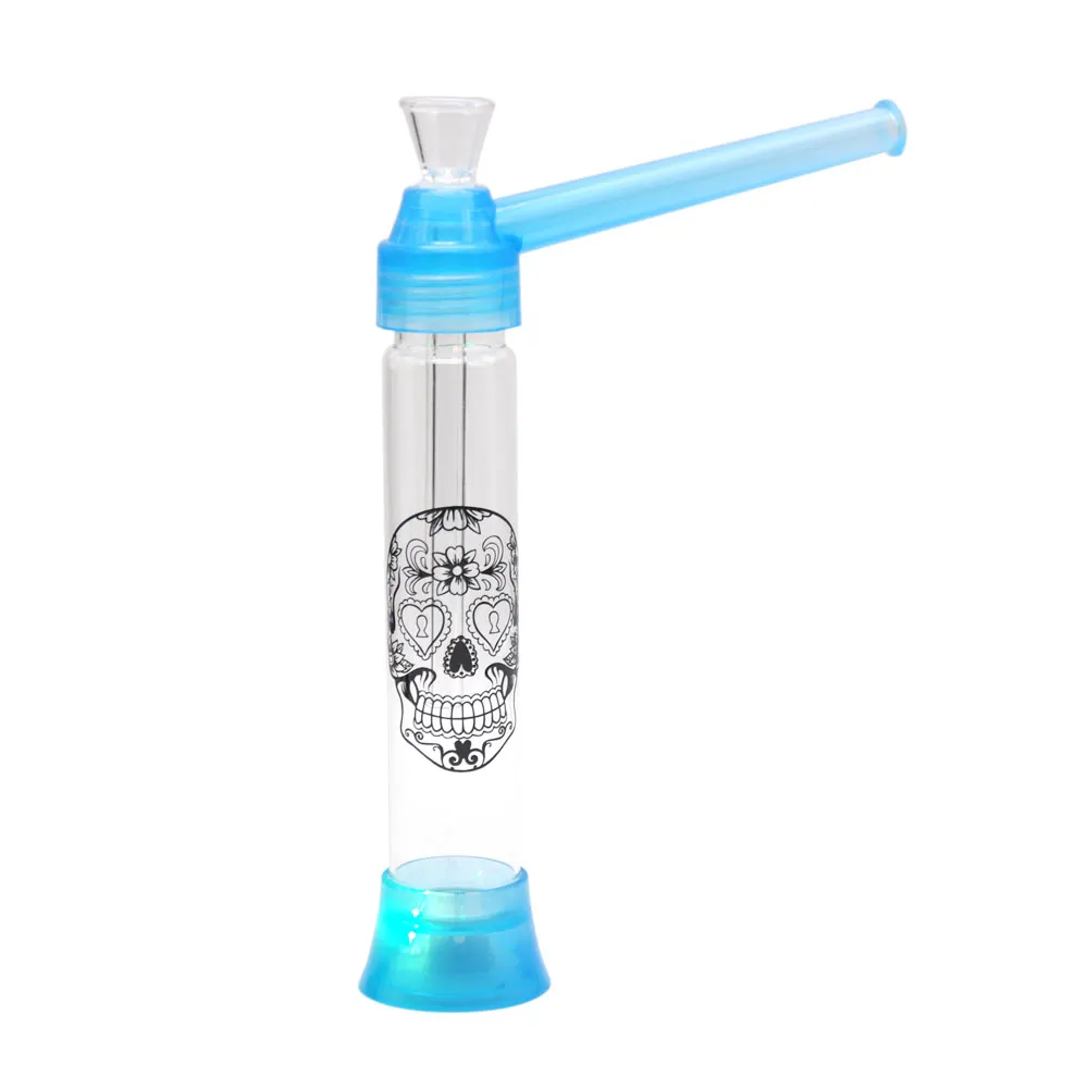 Pipa ad acqua in vetro portatile Bong in vetro Toppuff Viaggio Shisha Narghilè Pipa in vetro con luce a LED