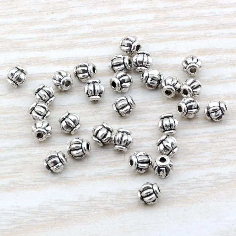 Antique silver zinc Alloy lantern Spacer Bead 4mm For Jewelry Making Bracelet Necklace DIY Accessories D24124012