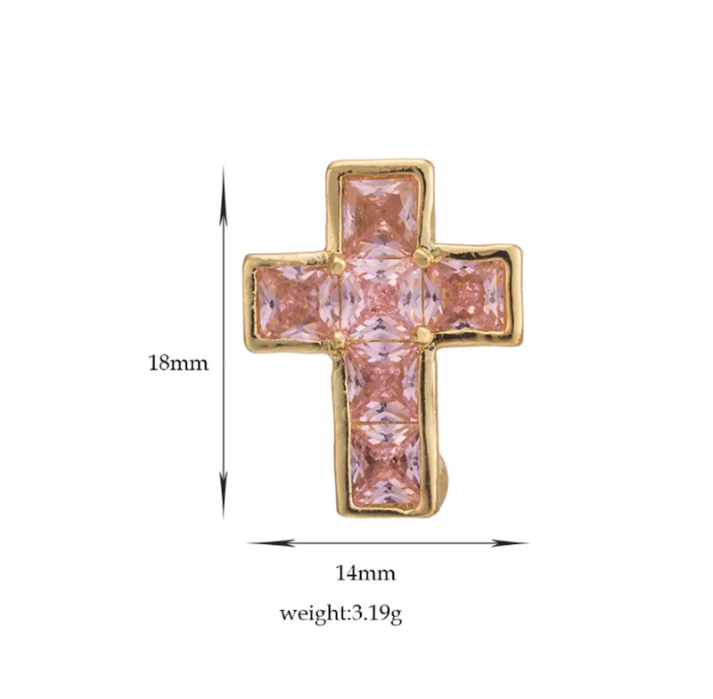 Kryształowy Kolorowy Cute Cross Pępek Brzuch Pierścionki Body Przebijanie Steel Chirurgiczny Brzuch Brzuch Pierścionki Pierścionek brzucha w biżuterii