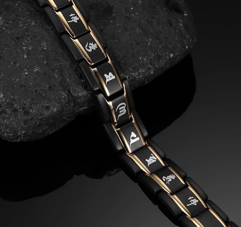 Titan stål smycken läkning magnetisk vård manschett bangle mode enegry magneter arm armband män bijoux kärlek joyas