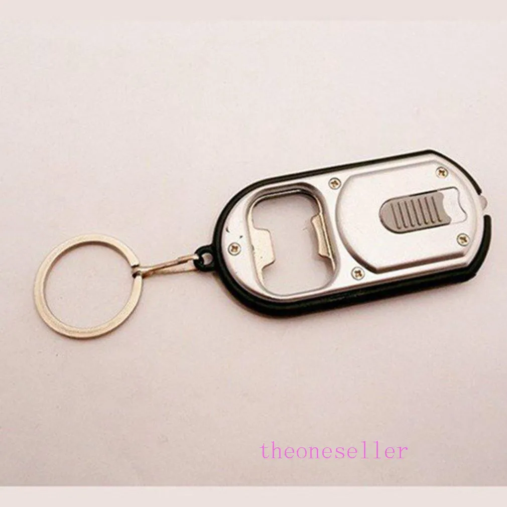  3 in 1 LED Flashlight Torch Keychain With Beer Bottle Opener Key Ring Chain Keyring 