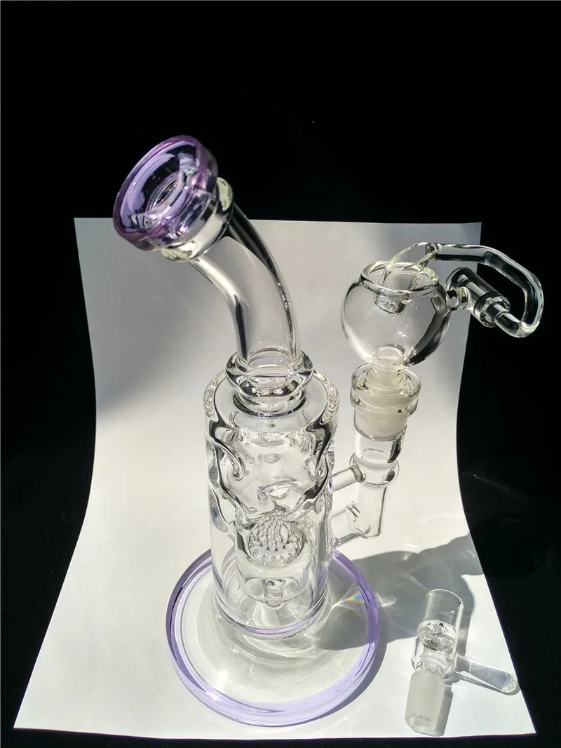 Purple glass bongs dab rigs oil rig honeycomb perclator gorgeous glass smoking water pipes