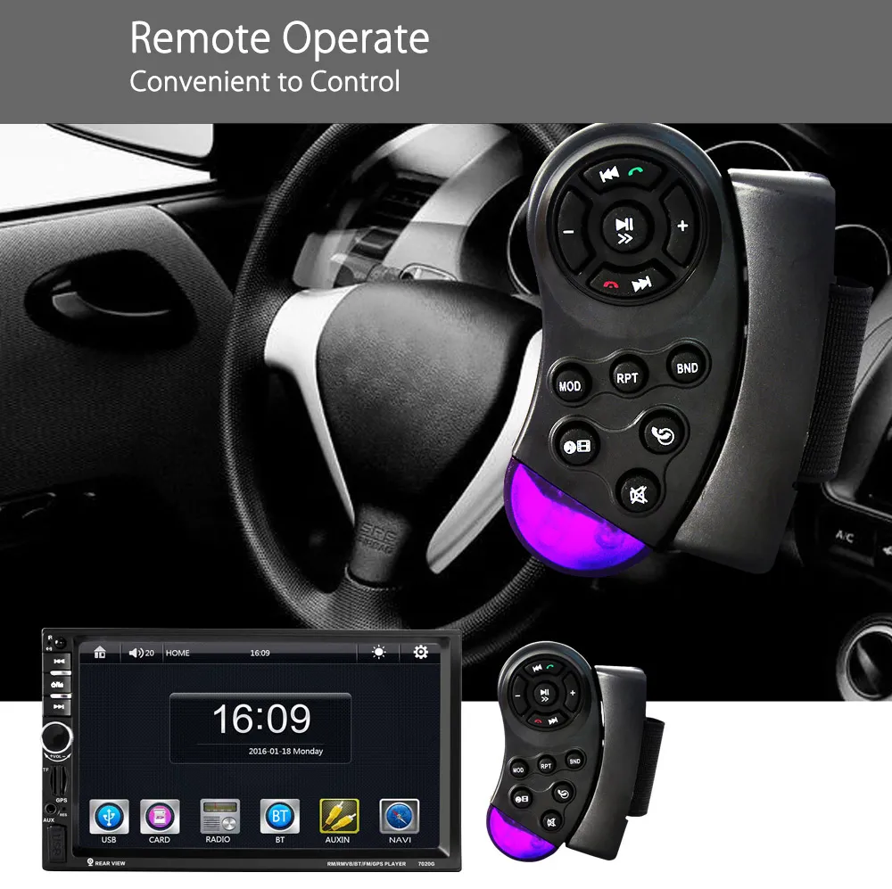 7020G Lecteur MP5 de voiture avec caméra de recul Bluetooth FM GPS 7