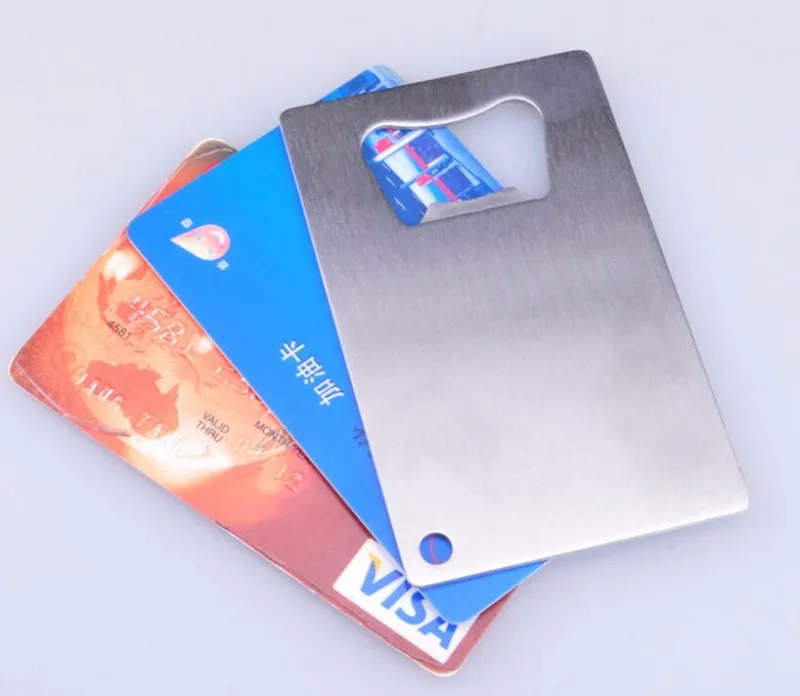 Ouvre-bouteille personnalisé de la taille d'une carte de crédit, Logo d'entreprise personnalisé gravé/imprimé, ouvre-bouteille en métal pour carte de visite wen4451