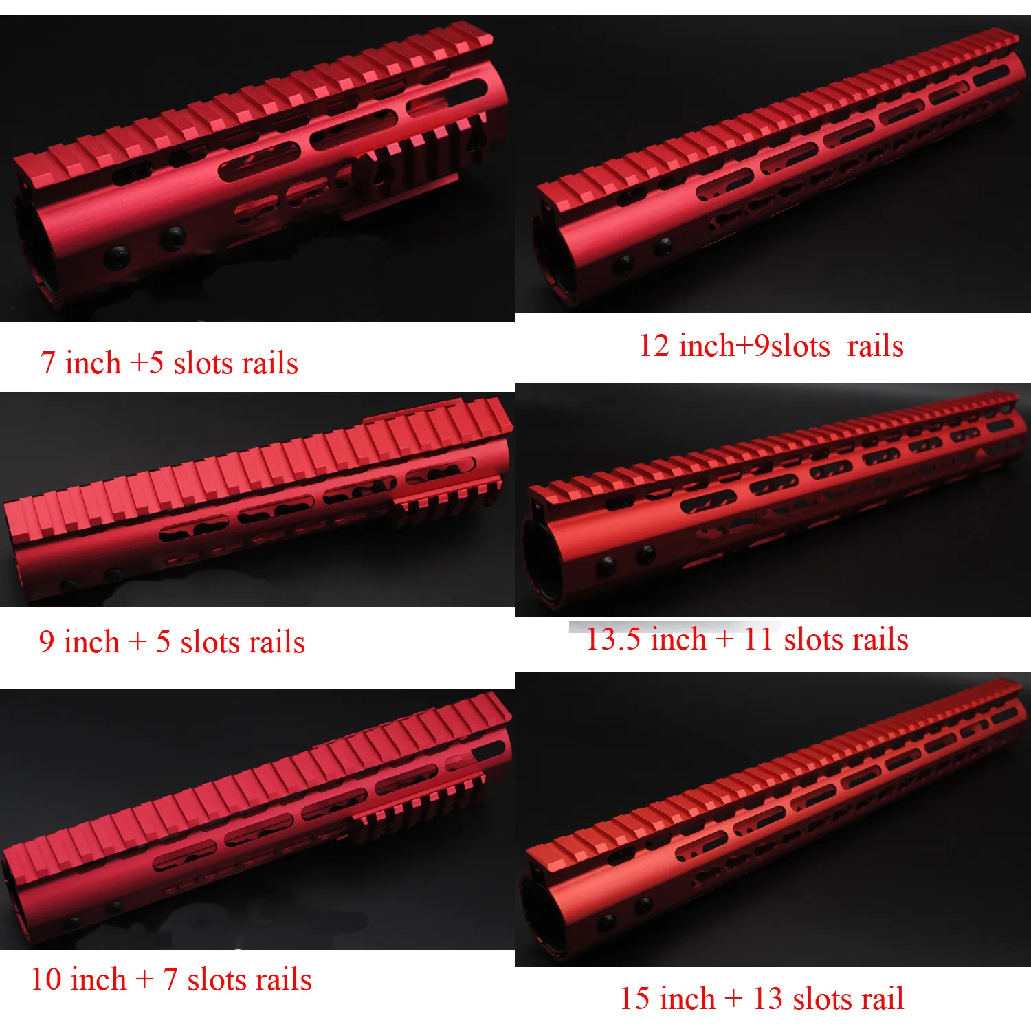 7'' 9'' 10'' 12'' 13,5'' 15'' Red Rail Mount Keymod Handguard mit Steel Barrel Nut Rail Fit AR-15 / .223 /5.56