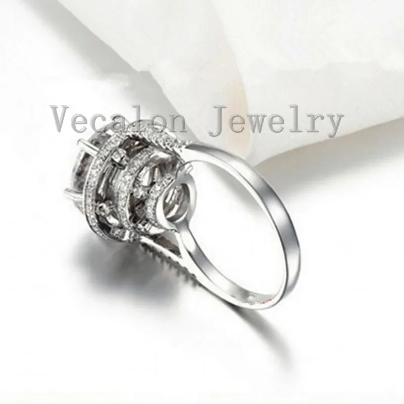 Vecalon 2016 Marke Design Weibliche Krone ring 5ct Simuliert diamant Cz 925 Sterling Silber, Verlobung, hochzeit Band ring für frauen