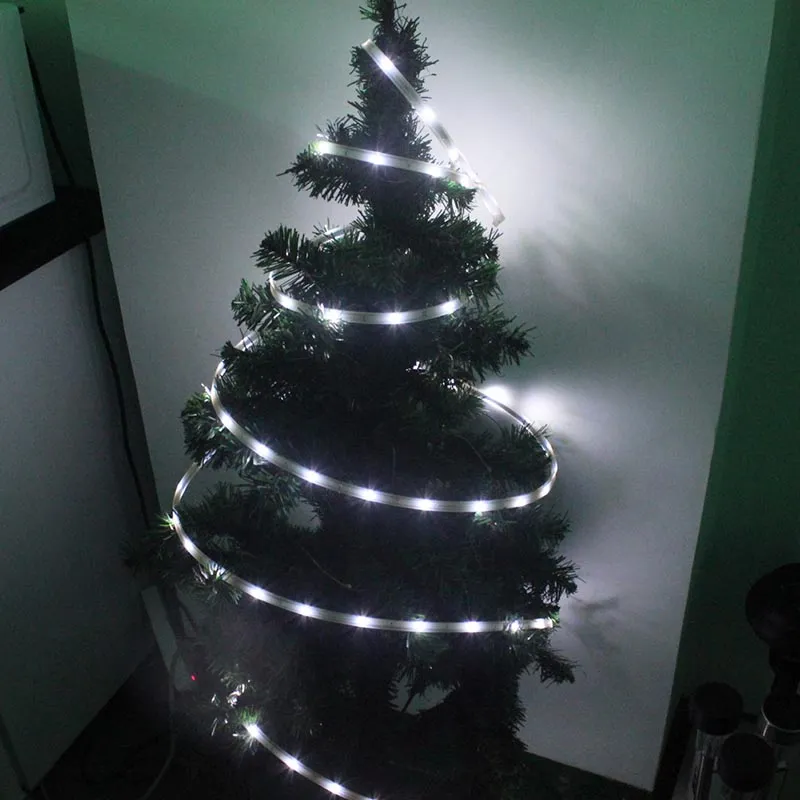 Solar-Lichterkette, IP67, 16,4 Fuß, 100 LED-Streifenlampen, 2 Modi, Dauerlicht, Warmweiß/RGB, für Weihnachtsbaum im Freien