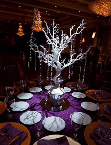 교수형 크리스탈 포함 결혼식 이벤트 디자인 장식, 흰색 plasticstable 촛불 공