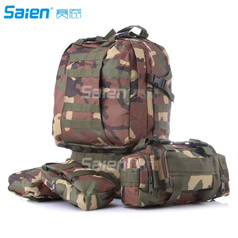 Sacs à dos de l'armée 55L étanche détachable multifonctionnel extérieur sac d'alpinisme Molle tactique assaut sac à dos pour randonnée camping trekking