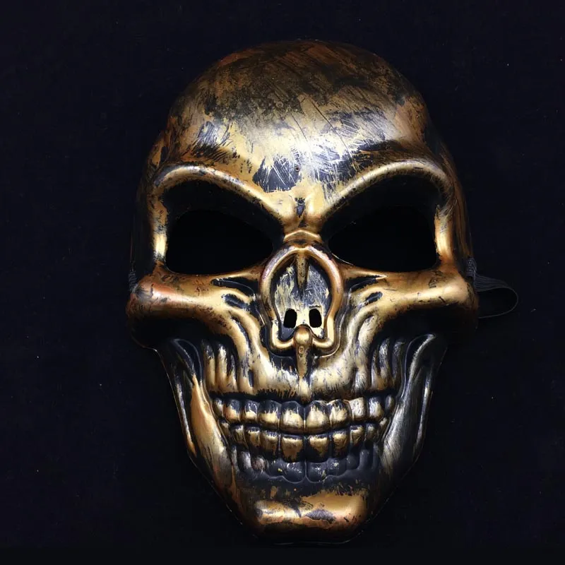Scary Skull Ghost Maski Halloween Party Horror Maska Pełna twarz Dorośli Mężczyźni Chroń Wojownik Maska Bauta Party Maska Gold Silver Copper EMS Bezpłatnie