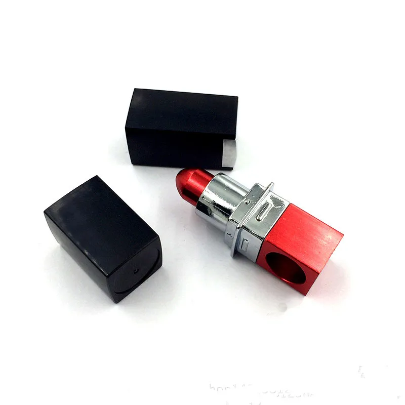 Grils rosso / viola Tubi per rossetto Fumo Tubi di tabacco Sigarette Tubi di plastica in metallo Tubi di erbe magiche di moda mini tubi economici portatili