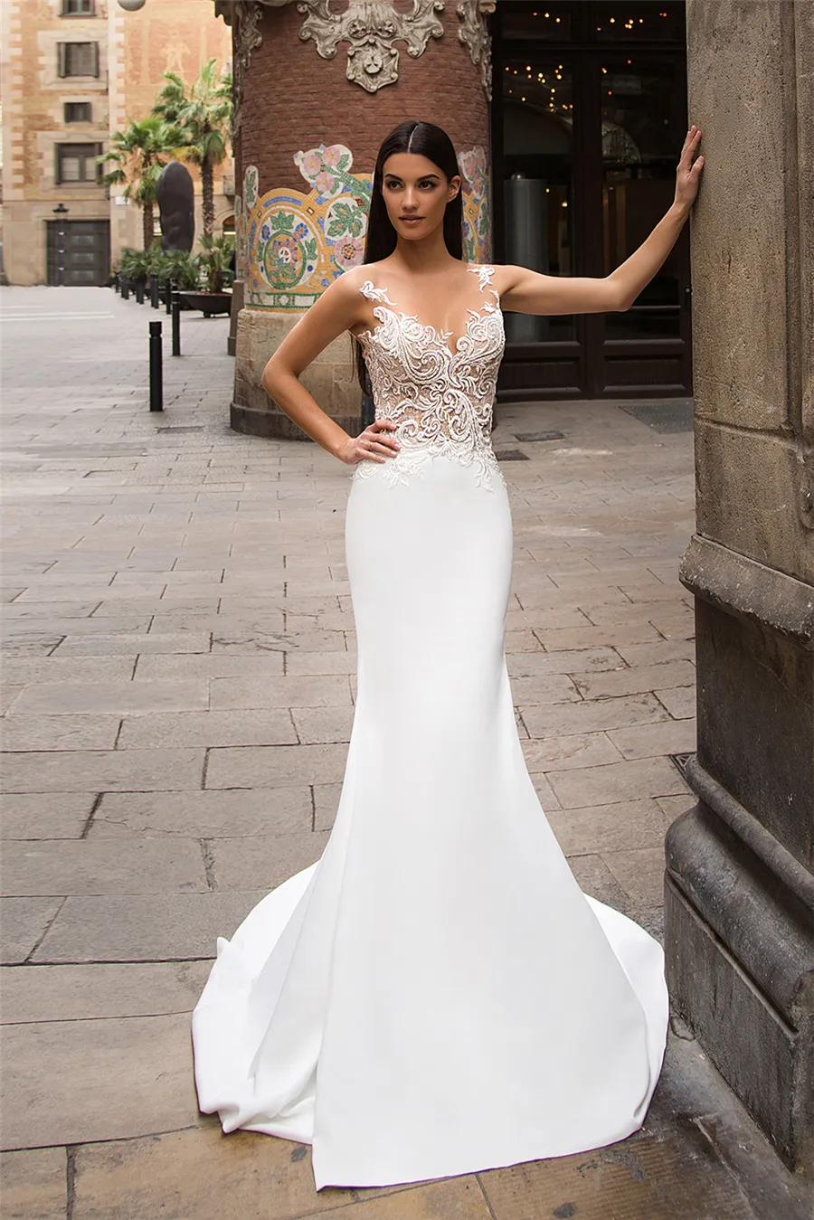 White dress with deals sheer bottom