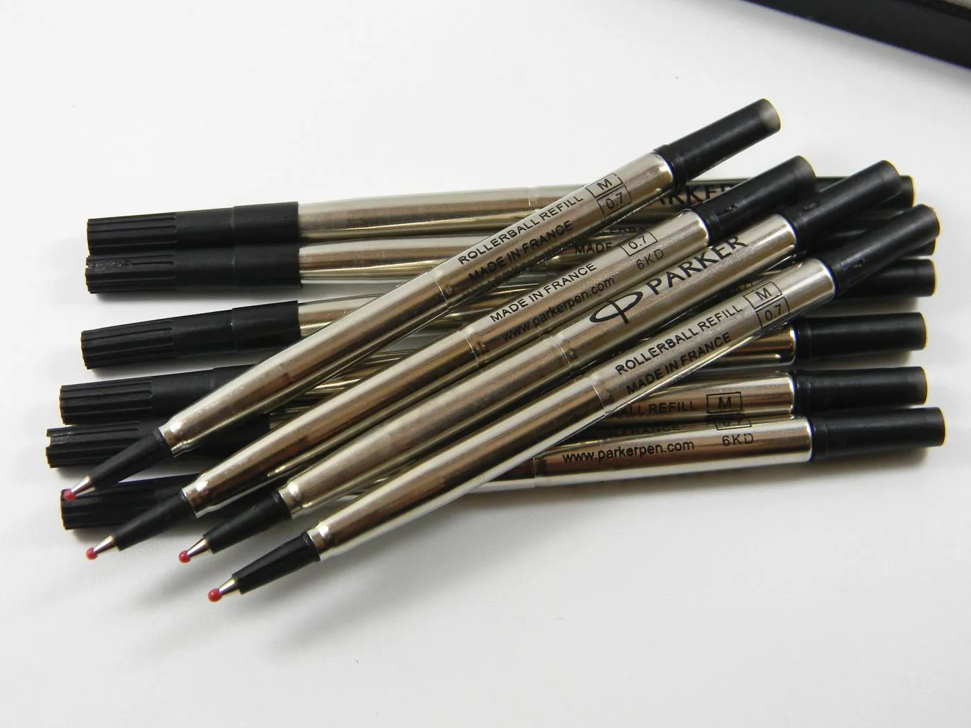 10 sztuk metalowe wkłady do długopisów Parker niebieski czarny dobrej jakości 0.7mm