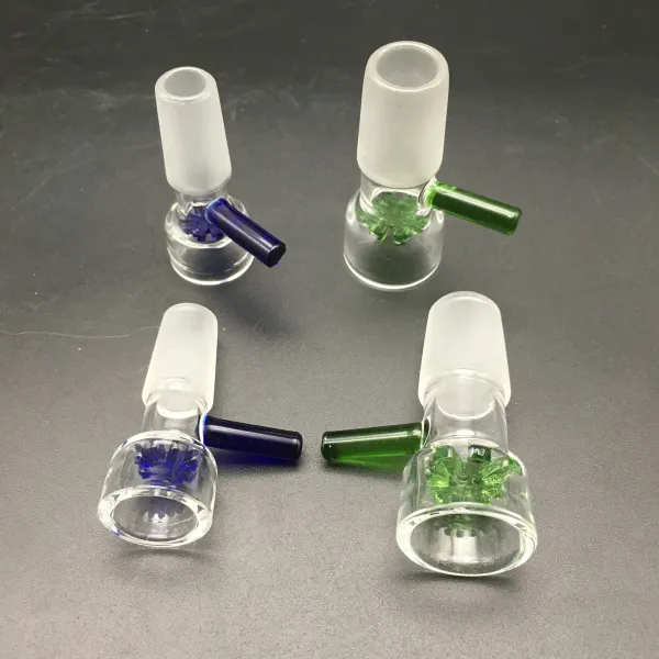 Zweifarbige Schüssel Großhandel Schiebeglasschalen 14mm 18mm Raucherzubehör mit Schneeflockenfilter für Bongs