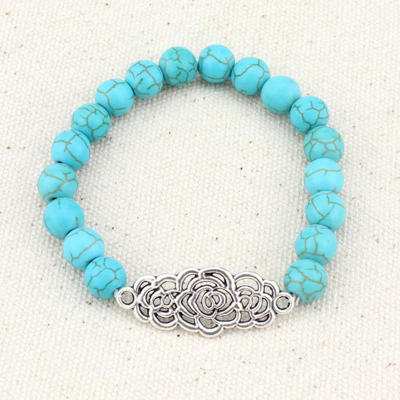 2016 Nowa Bransoletka Unisex Styl Etniczny Biżuteria Handmade Natural Turquoise Charm Bransoletka Bardzo piękna prezent wysokiej jakości łańcuch bransoletka