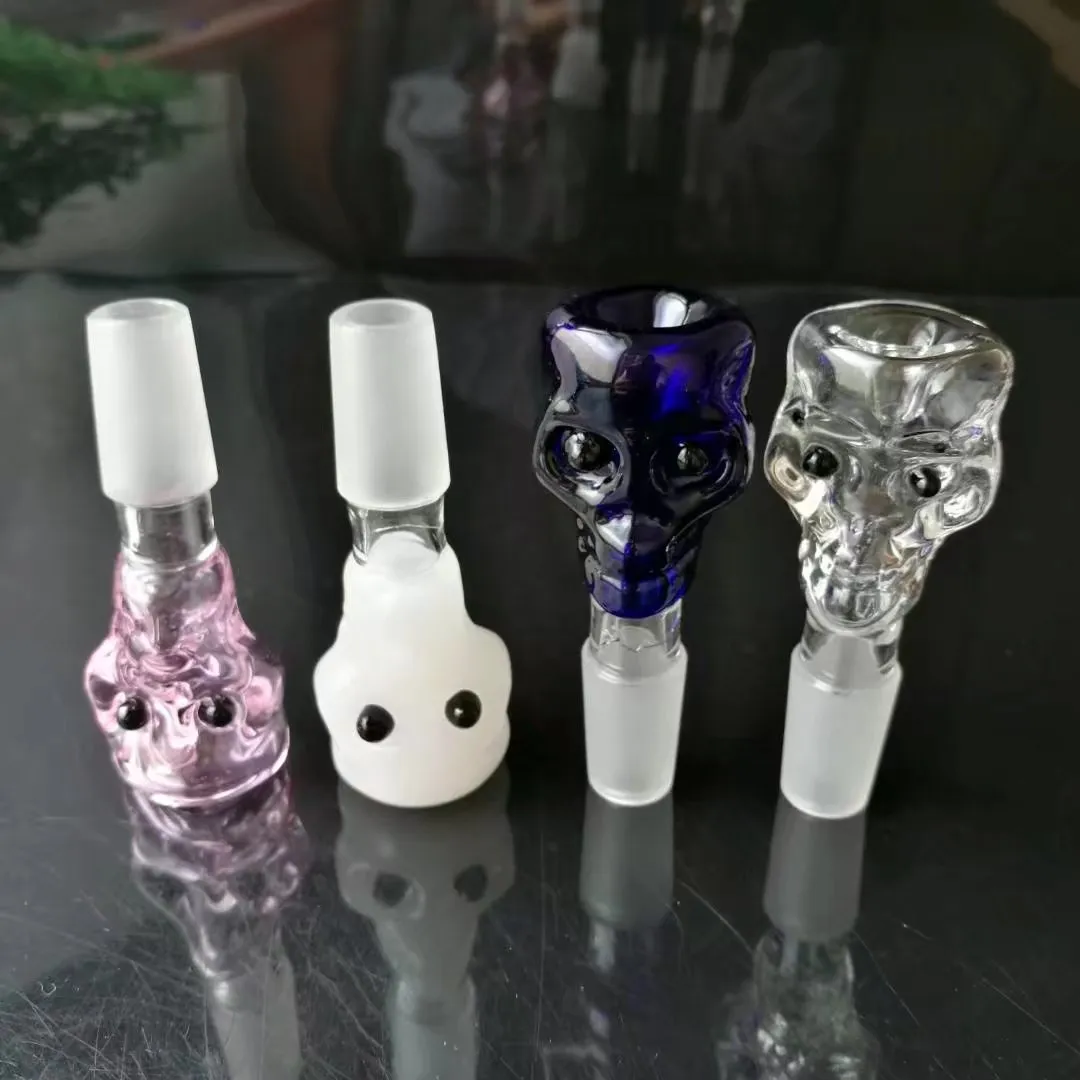 Skull alveolar head Wholesale Glass bongs Oil Burner Glass Water Pipe Oil Rigs Smoking Rigs