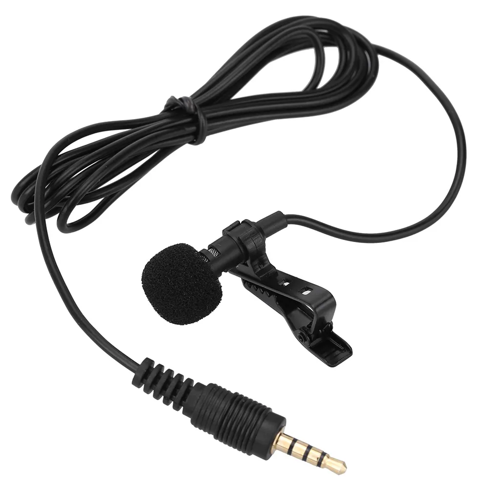 Bärbar mikrofon 3.5mm Jack Clip-on Lavalier Mini Wired Condenser Mikrofoner Mic Mikrofonu för Smartphones Laptop Hörlurar