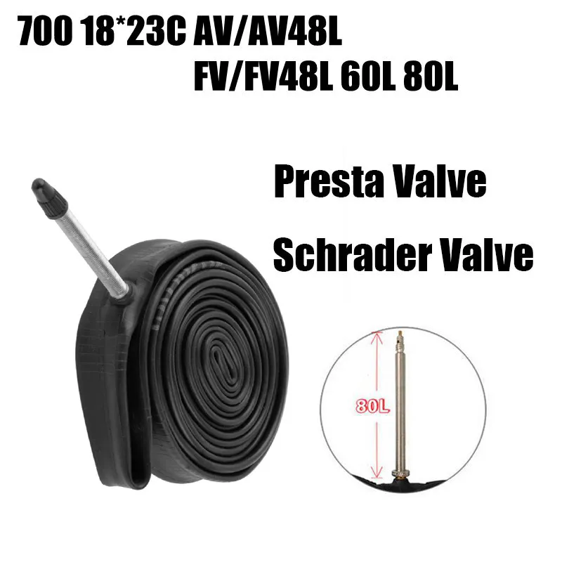 1 Pz 700*18-23C AV/FV Valvola Presta 48L Valvola Presta Bici Da Strada Bici Ciclismo Camere D'aria Rotella del Pneumatico Ciclismo Accessori