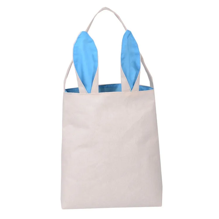 New 10styles Cotton Linen Easter Bunny Ears Basket Bag For Easter Gift Packing Easter Handbag For Child Fine Festival Gift 255*305*100mm