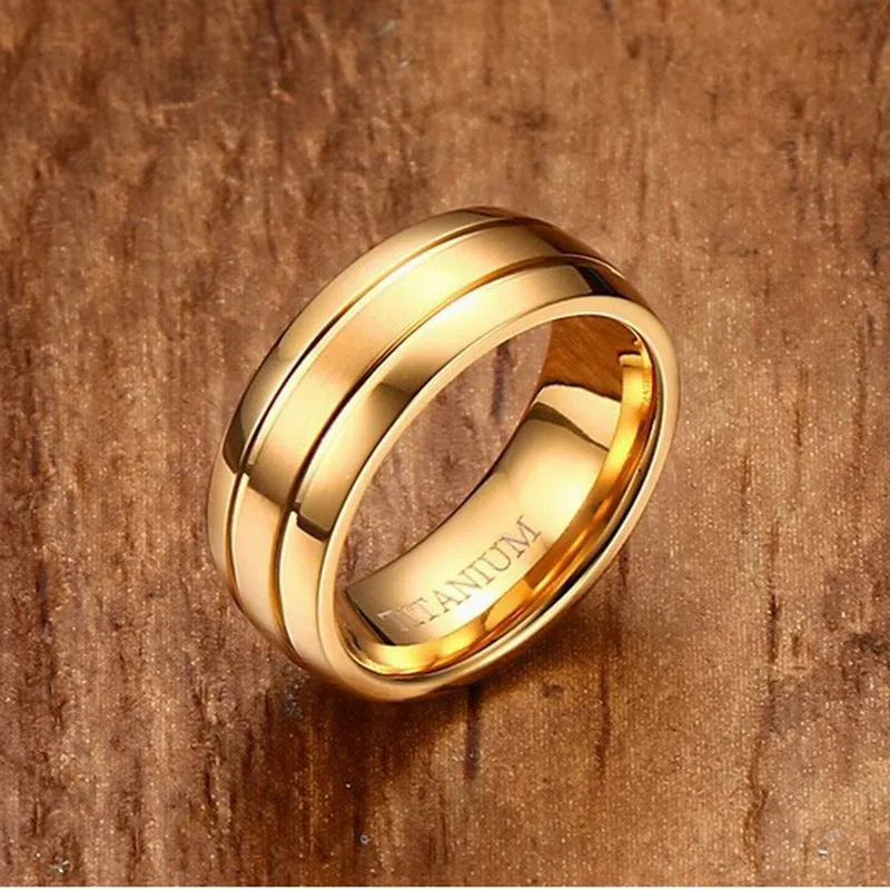 Nouvelle arrivée anneaux en acier en titane noir pour la bande de mariage GoldblackSteel Dinger Ring For Mens Womens6540170