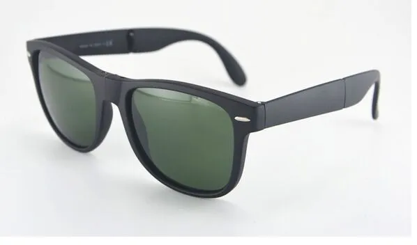 Brand Designer Men Folding way Sunglasses With Leather Case popular Foldable Women polarized sunglasses,