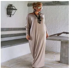 Plus Size Womens Sexy Casual Long Sleeve Maxi Dresses Loose Party Long Dress New Style From China