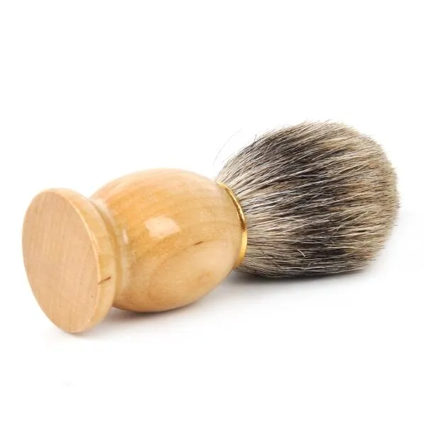 Pure Badger Hair Shaving Brush Rakar Borstar med naturligt trähandtag för Mens Face Beard Cleaning Tool9423567