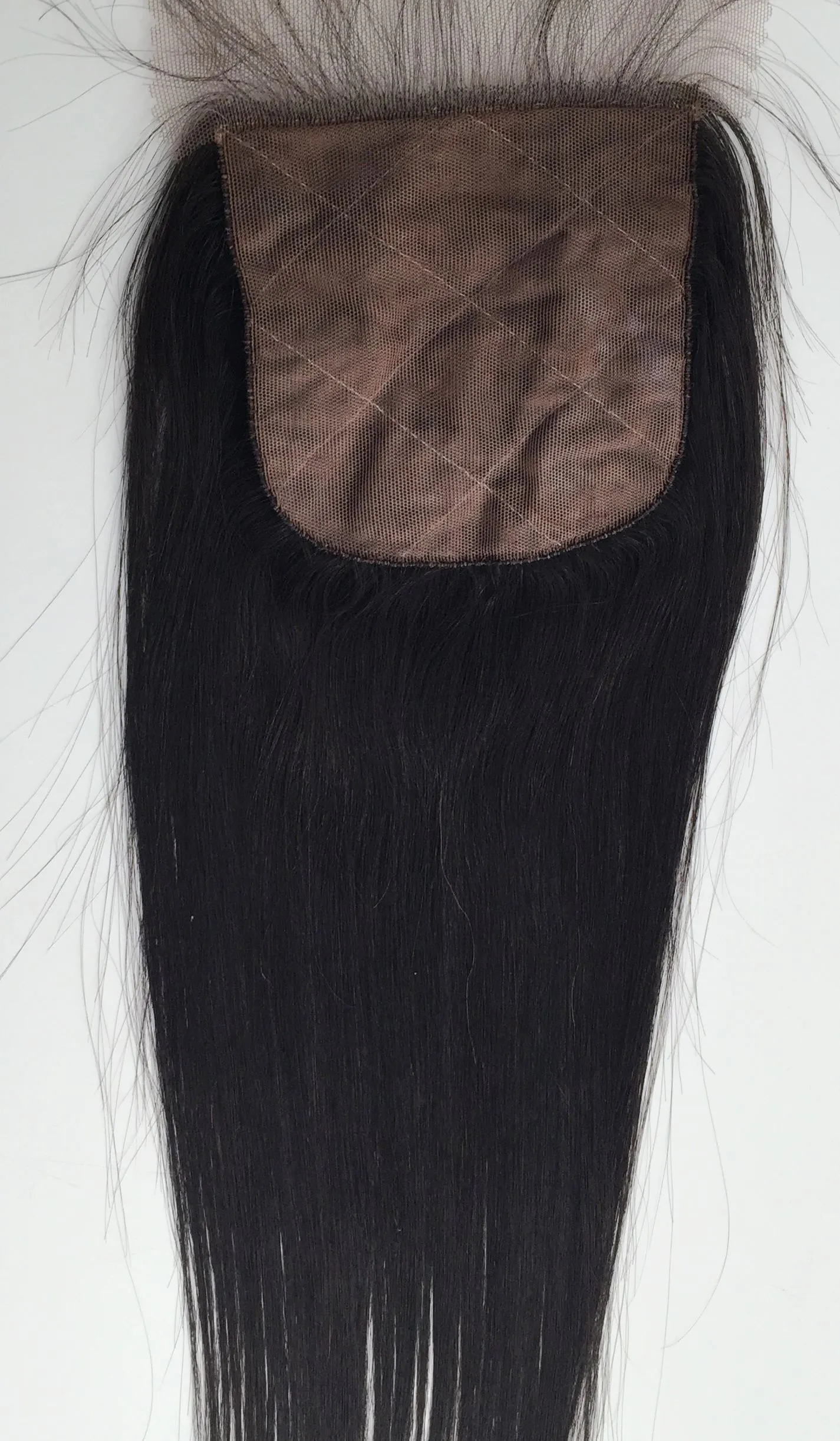 Silk Base brasiliansk rak spetsstängning mink hår jungfru obearbetade mänskliga hårvävstycken naturlig färg toppkvalitet