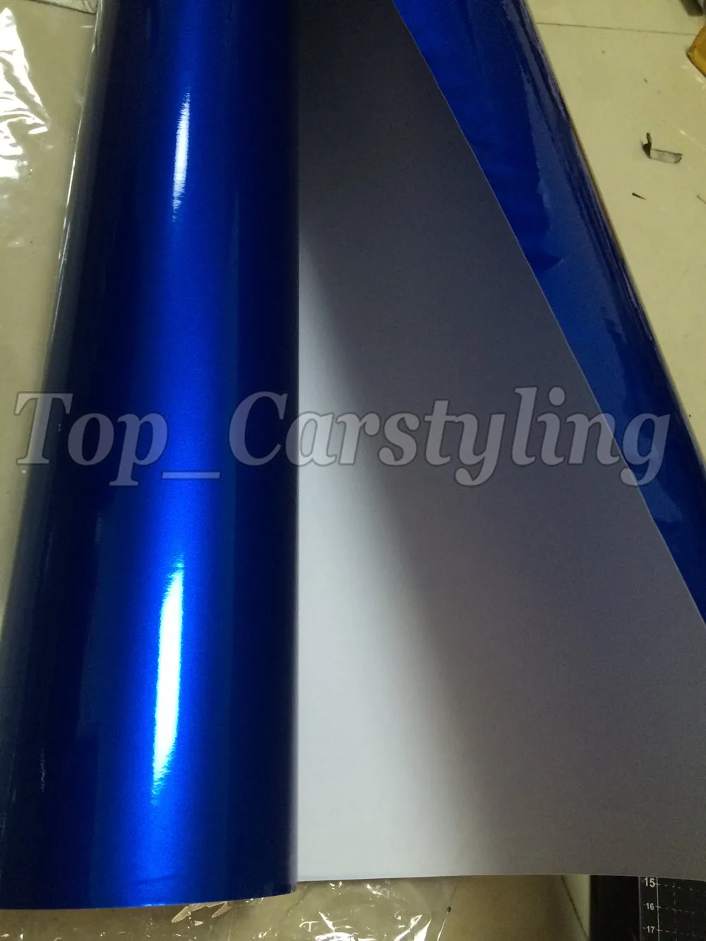 Dark Blue Gloss Metallic Candy Vinyl Car Wrap Film With Air Channel Metallic Shiny Sticker Car Styling Cast Foil Foil Storlek 1.52x20M/Roll