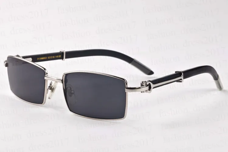 Hochwertige Büffelhorngläser für Männer Originalholz Sonnenbrille rechteckige klare Linse Vollrahmen halblos ohne Brille 234h geliefert