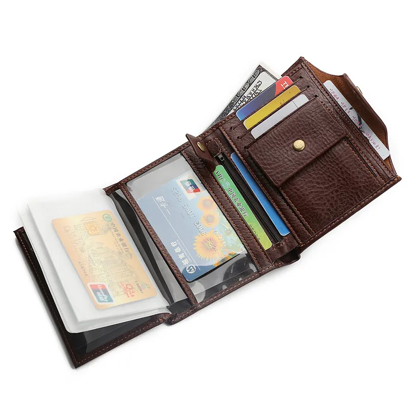 Hot Sale Högkvalitativ Multifunktionell Kreditkort Hållare Mens Purse Travel Wallet PU Läder Passport Hållare