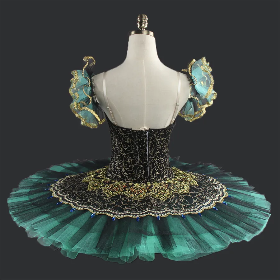 green emerald velvet dress Olive Green Ballroom Dress | Print Flounces | Size 7/8-9/10