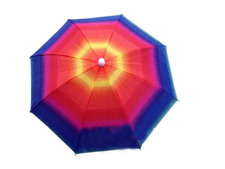 Faltbare Sonne Regenbogen Regenschirm Hut Outdoor Golf Angeln Camping Schatten Strand Kopfbedeckung Kopf Kappe Regenschirme Für Erwachsene Kinder ZJ-U01