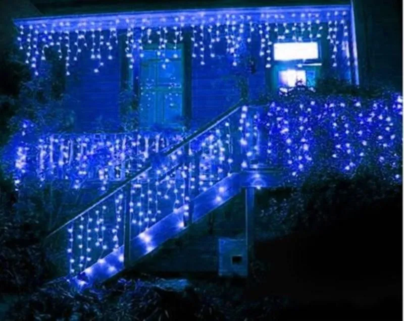 Heet! Icicle Light 3.5m 96LED DROOP 0.3-0.5m Gordijnlichten 110V 220 V Gordijn Garlands Icicle String Lights Wedding, Christmas Party, Holida