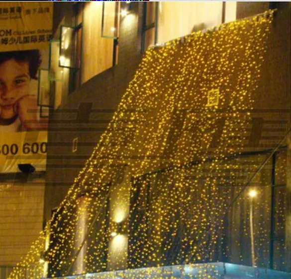 4mx4m LED Noel Işıkları Dize 512 LED Şelale Perde Işık Parti Peri Düğün Yard Noel Otel Tatil Dekorasyon Lambası