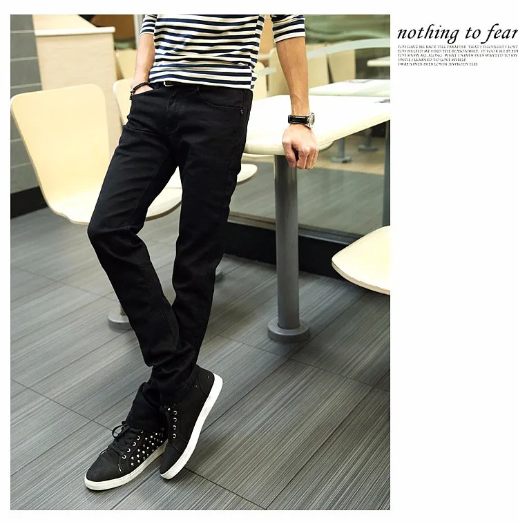 Hot Sale Men Jeans Pencil Pants Elastic Jeans Men Sports Casual Slim Fit Pants Trousers Skinny Boys  Jean Male Denim