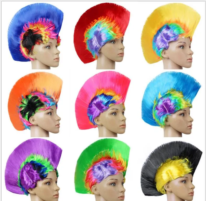 Perruque de cosplay disco synthétique cheveux bouclés