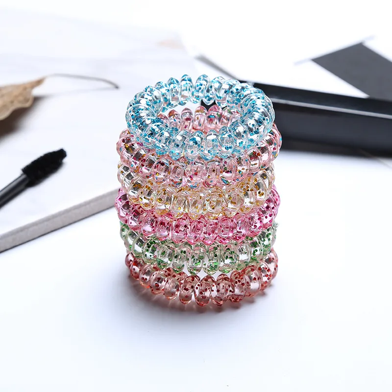 hairband hair bands rope elastic telephone wire spring design for Women girl Hair Accessories headwear holder colorful clear