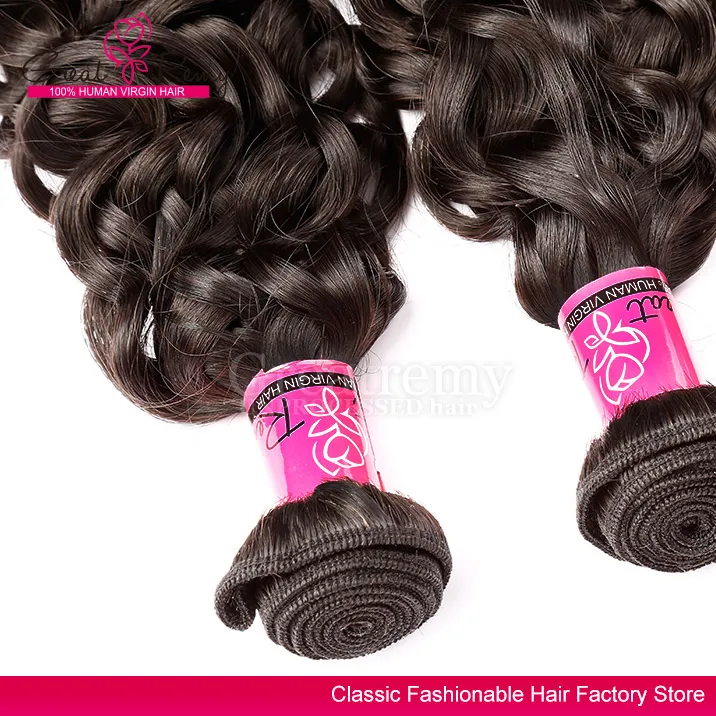 3 stks / partij Braziliaanse Water Wave Haar Inslag Natuurlijke Kleur Dyable Peruviaanse Indiase Haar Water Wave Greatremy Dropshipping Hair Bundels