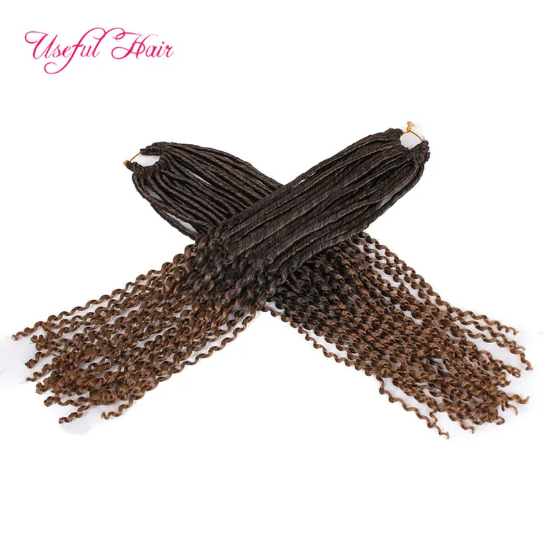 Goddness crochet 22 pouces déesse locs cheveux mi-droits mi-bouclés tresses extension de cheveux synthétiques tress faux locs crochet bra5931622